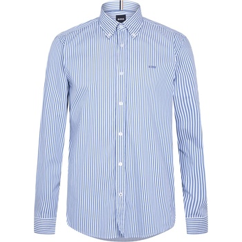 HUGO BOSS Риза с дълъг ръкав Boss Men's Roan BD Striped Long Sleeve Shirt - Med Blue 425