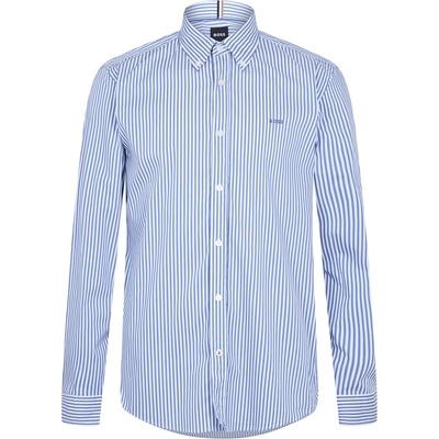 HUGO BOSS Риза с дълъг ръкав Boss Men's Roan BD Striped Long Sleeve Shirt - Med Blue 425