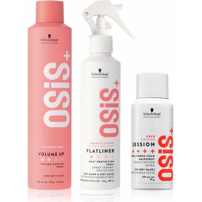 Schwarzkopf Professional Osis+ Schwarzkopf Professional Osis+ Volume Up objemový sprej 300 ml + Schwarzkopf Professional Osis+ Flatliner sprej na ochranu vlasov pred teplom 200 ml + Schwarzkopf Profes