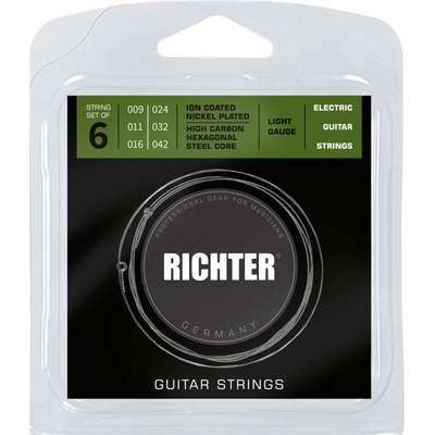 Richter Electric Guitar Strings Ion Coated Light 9-42