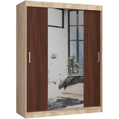 Signal posuvná 150cm CLP so zrkadlom dub sonoma/wenge