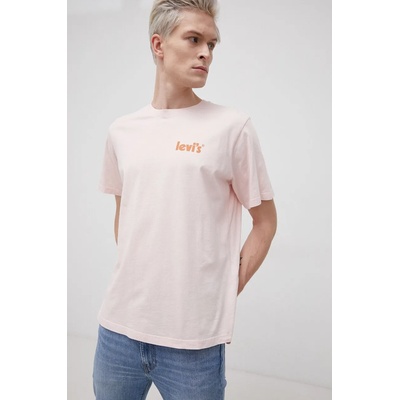 Levi's Памучна тениска Levi's в розово с изчистен дизайн (16143.0399)