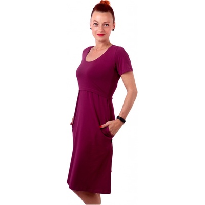 Jožánek kojící šaty s kapsami Tea krátký rukáv cyklámen – Zboží Mobilmania