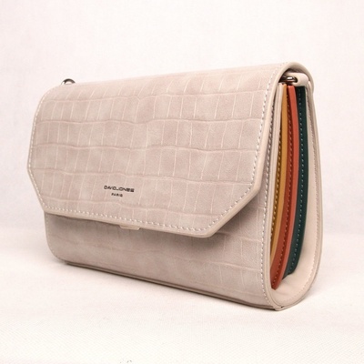 David Jones dámská pevná crossbody kabelka 6524-1 světlešedá