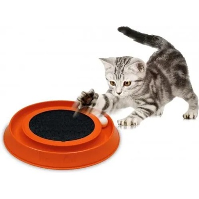 GEORPLAST Играчка за котка, ИНТЕРАКТИВНА, с въртящо се топче и мокет за драскане - 41х38х5 см, georplast ИТАЛИЯ - 10596