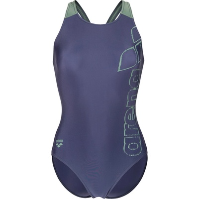 arena Дамски бански костюм Arena Women's Scratchy Swimsuit V Back Swimsuit - Navy / Sage - размер 38 (EU) (150-5861-0213)