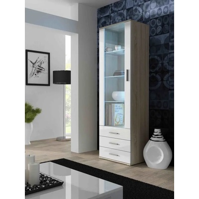 Cama meble Витрина Cama SOHO S1 дъб сонома/бял гланц (SOHOWITS1 DS/BI)