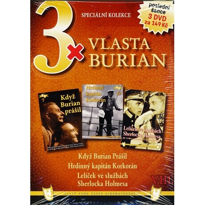 3x Vlasta Burian VIII. papírový obal DVD