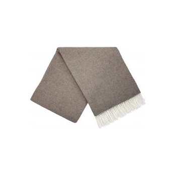 Interblanket Луксозно Одеяло От Мериносова Вълна И Кашмир - 140/200 См | Кафяв С Фин Рибена Кост Мотив