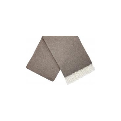 Interblanket Луксозно Одеяло От Мериносова Вълна И Кашмир - 140/200 См | Кафяв С Фин Рибена Кост Мотив