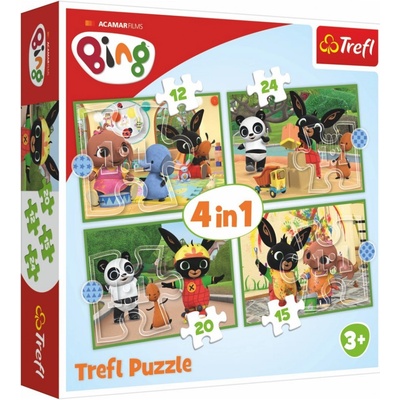 Trefl 4v1 Bingův šťastný deň 28,5x20,5cm v krabici 28x28x6cm