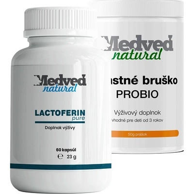 Medveď Natural Lactoferin Pure 60 kapsúl Šťastné bruško PROBIO 50 g