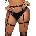 Leg Avenue Strappy Wet Look O-Ring Garter Harness KI4036 Black