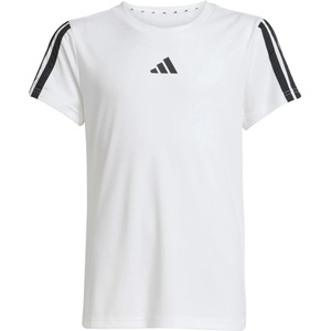 adidas Детска спортна тениска adidas Kid's Training Essential 3 Stripes Tee T-shirt - White / Black - размер 128 (EU) (704-4542-0312)