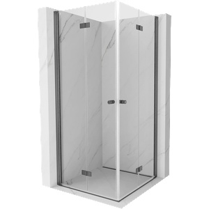 Mexen Mist-F Двойна сгъваема душ кабина 95 x 95 см, прозрачна, четкавано (8A6-095L-095P-66-00)