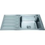 Inter Ceramic Мивка за кухня от инокс Inter Ceramic Tampico, с една вана и оцедител вляво, гланциран инокс, 100x50 см (10050L) Мивка за вграждане