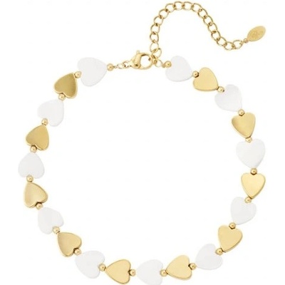 Ornamenti Pozlacený náramek na kotník Sea shells gold and white OOR300116