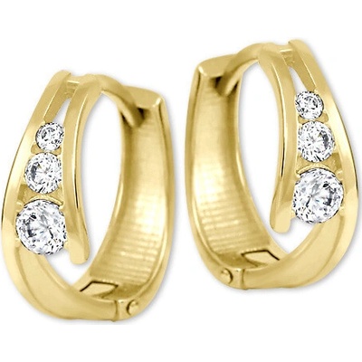 Soliter Zlaté náušnice krúžky so zirkónmi 239 001 00800