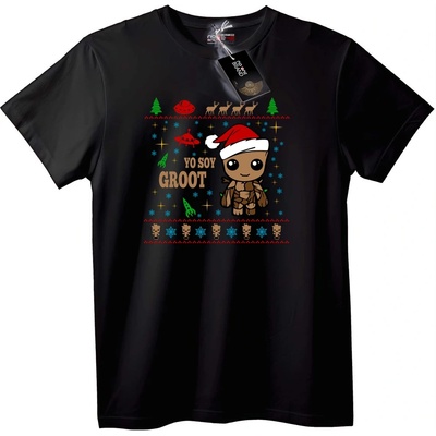 NOONEBRAND Тениска Грут Дядо Коледа - 2XL, Black