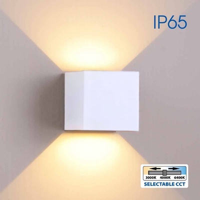 VIVALUX Фасадно осветително тяло STARK LED 2x3W - бял, CCT, 3000K-4000K-6400K, IP65 | Vivalux (VIV004827)