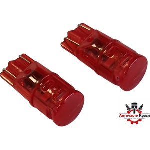  Крушки -Led- T10 12V-5W Червени 2бр. к-т 9454-3
