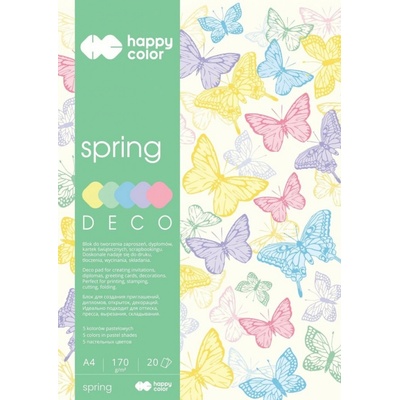 Happy Color Blok Deco Spring A4 170g 20 listů 5 barev HA 3817 2030 110