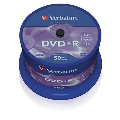 Verbatim 43550 празен DVD диск 4, 7 GB DVD+R 50 броя (43550)