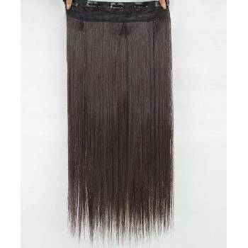 Vlasy clip in 250 g tmavohnedé vlasové príčesky rovné 55 cm