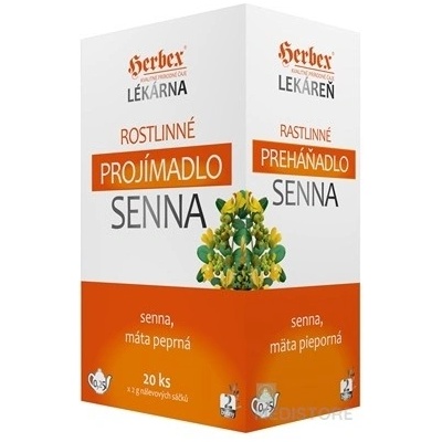 HERBEX Lekáreň Rastlinné PREHÁŇADLO SENNA bylinná zmes senna a mäta čaj 20 x 2 g