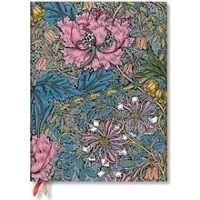 Morris Pink Honeysuckle William Morris Ultra 12-month Vertical Hardback Dayplanner Elastic Band Closure 2025