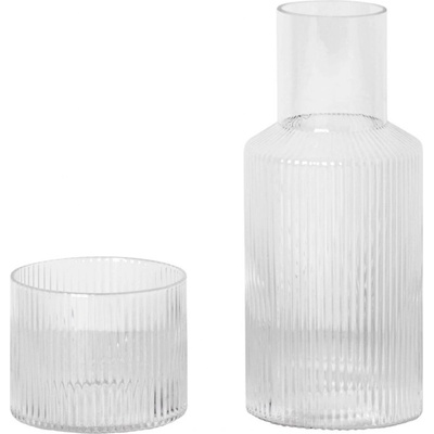Ferm LIVING Set pohár a karafa Ripple číry 500 ml