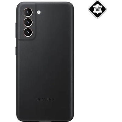 Samsung S21 Plus SAMSUNG пластмасов протектор за телефон от естествена кожа заден капак BLACK (EF-VG996LBEG)