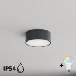 Brilagi - LED RGBW таванно осветително тяло за баня CLARE 1xE27/12W/230V Ø 20 см антрацит IP54 (LEDBG5218)