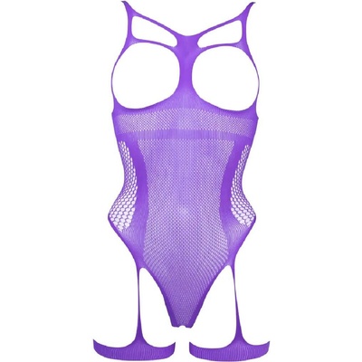 Le Desir Body Open-Cup Strappy Teddy Fialové OS
