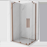Mexen Velar Duo плъзгаща душ кабина 100 x 90 см, прозрачна, розово злато - 871-100-090-02-60 (871-100-090-02-60)