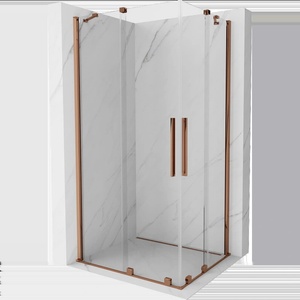 Mexen Velar Duo плъзгаща душ кабина 100 x 90 см, прозрачна, розово злато - 871-100-090-02-60 (871-100-090-02-60)