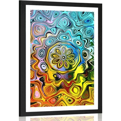 Plakát s paspartou kreativní barevné umění - 30x45 white