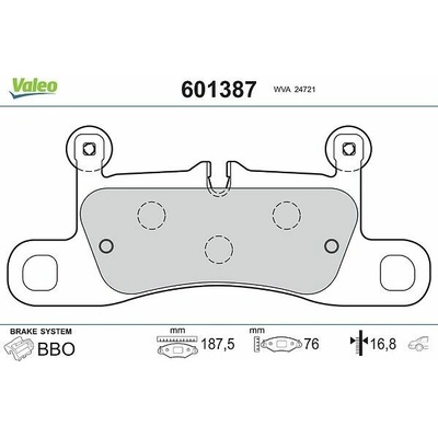 Sada brzdových platničiek kotúčovej brzdy VALEO 601387