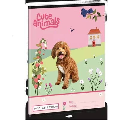 Ars Una Сладки животни: Тетрадка с редове с кучешки модел - 1 клас, А5 (53584588)