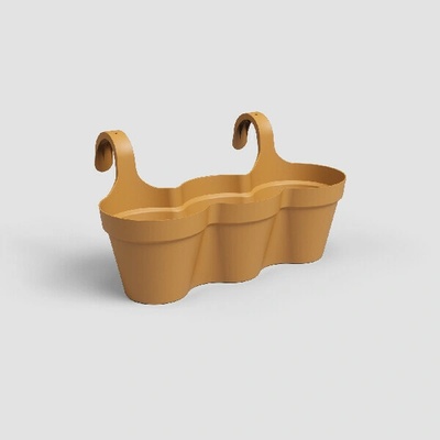Artevasi Květináč CAPRI balkonový trojitý 54cm plast žlutá honey yellow