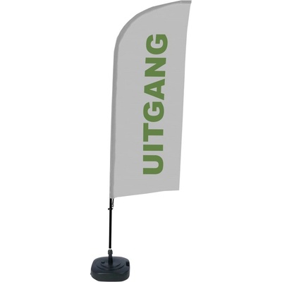 Jansen Display Kompletní sada reklamní vlajky ve tvaru křídla, Východ, šedá, holandsky, 1105 x 3300 mm