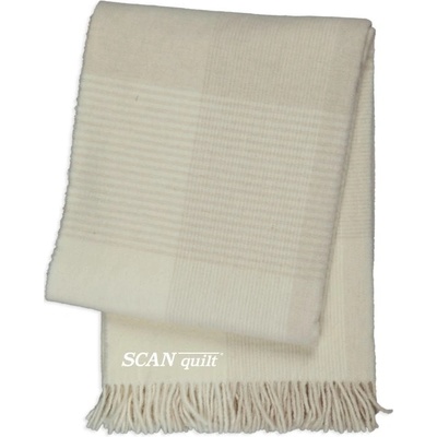 SCANquilt vlněný pléd DELI WOOL kostka smetanová střední 130 x 200