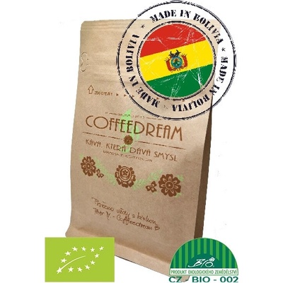COFFEEDREAM Káva BOLÍVIE EP ALTURA ORGANIC Hrubé mletí frenchpress filtrovaná 250 g