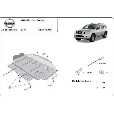 Scut Motor - Румъния Метална кора под двигател nissan pathfinder (r51) от 2005 до 2012 (72303)