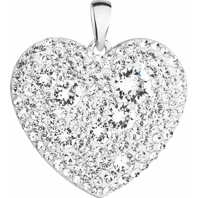 Pavona Strieborný prívesok s krištáľmi Swarovski biele srdce 34243.1