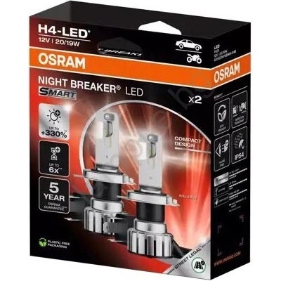 OSRAM КОМПЛЕКТ 2x LED Авто Крушки NIGHT BREAKER H4 P43t/20/19W/12V - Osram (OA0015)
