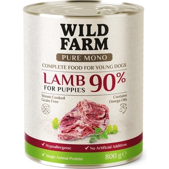 WILD FARM PURE MONO Lamb Puppy 800 г - монопротеинова храна за кученца