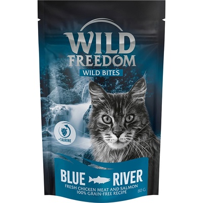 Wild Freedom Snack Wild Bites Blue River kuřecí a losos bezobilné 3 x 80 g