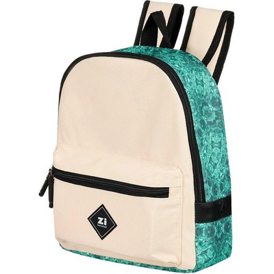 ZIZITO Раница Zi с флорални мотиви, бежово и тюркоаз
