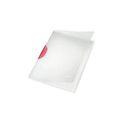 Rýchloviazač, s klipom, PP, A4, LEITZ "ColorClip Magic", červený